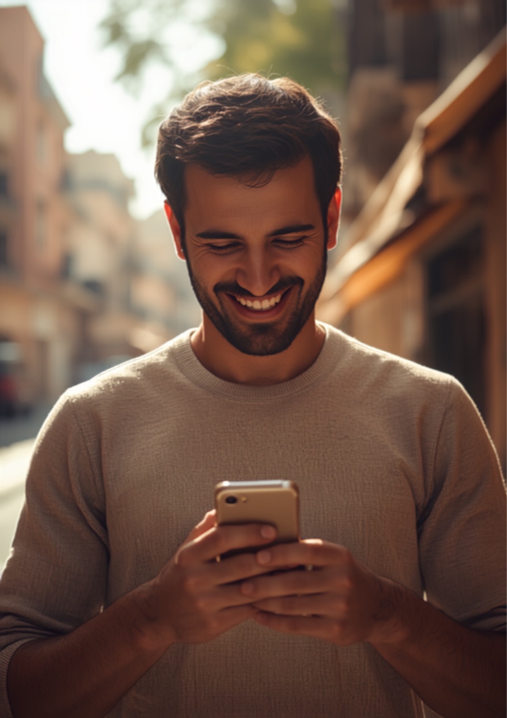 A person receiving a cross-border transfer on their phone