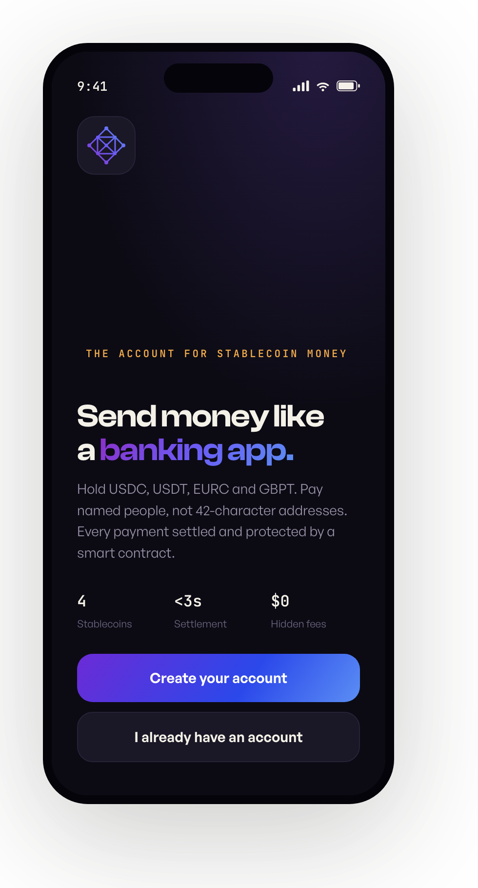 AURA Money onboarding screen