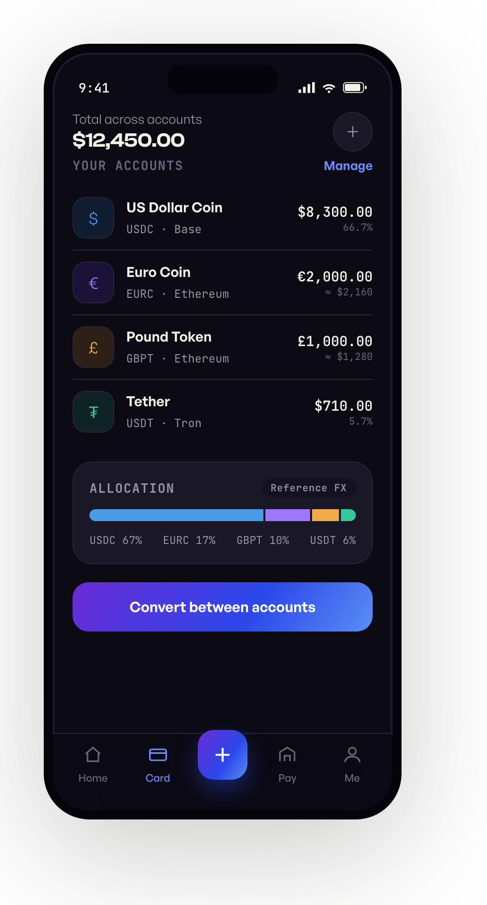 AURA Money accounts screen